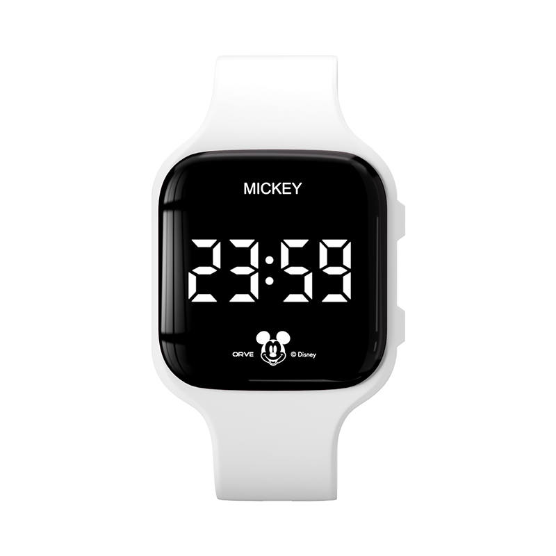 Disney Collection Electronic Movement Silicone Strap Watch Unisex Black Dial