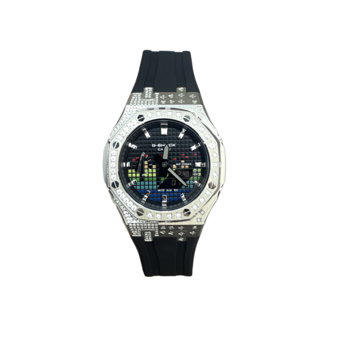 CASIO CASIO Custom Collection Quartz Movement Fluoroelastomer Strap Watch Unisex Black Dial
