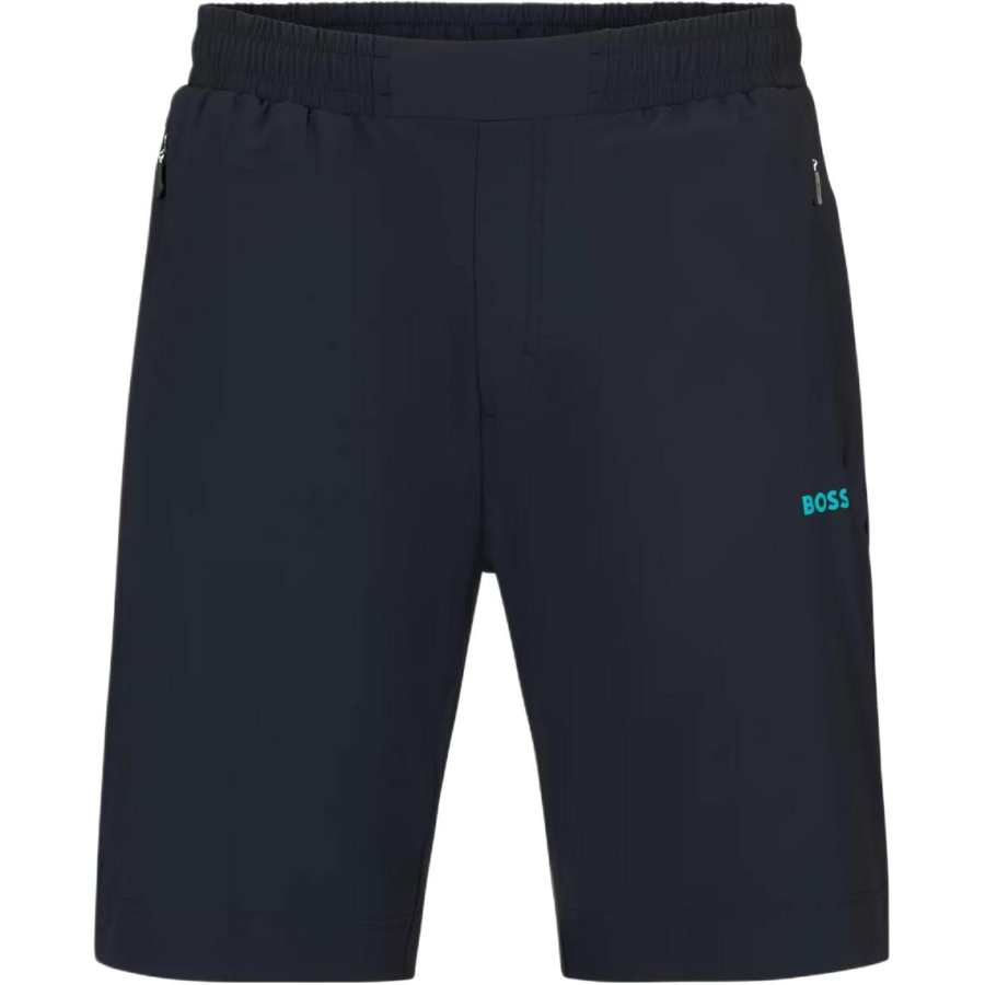 HUGO BOSS Regular Fit Shorts With Decorative Reflective Artwork Casual Shorts Men's Dark Blue