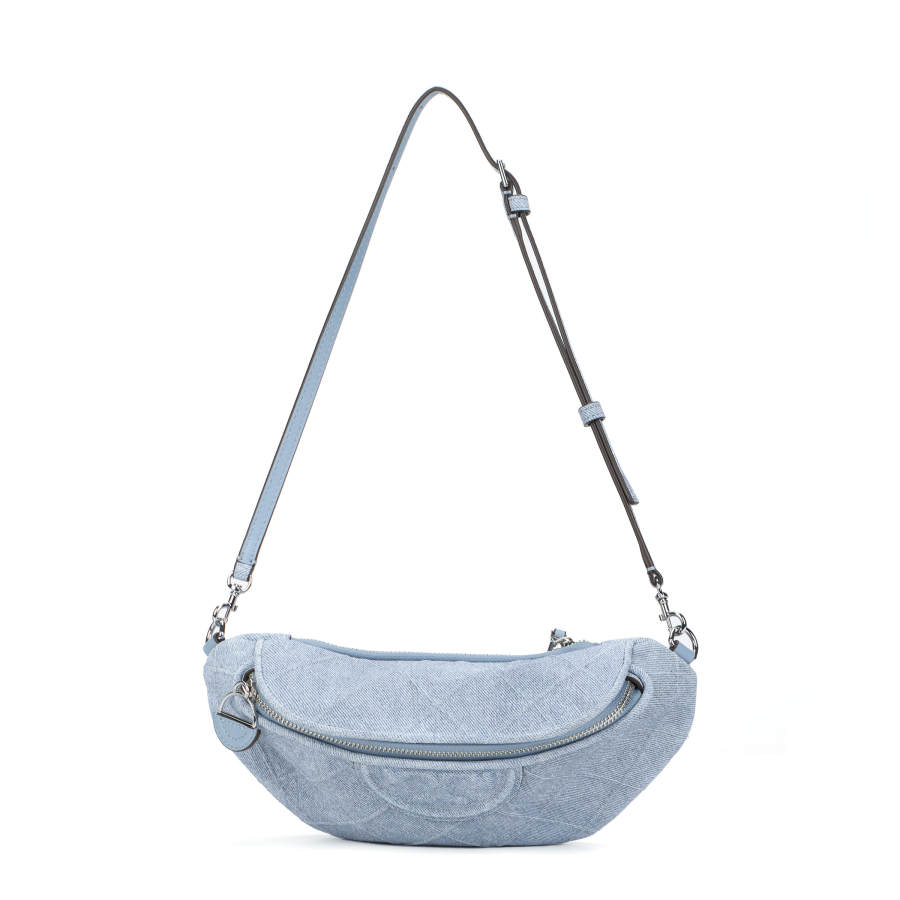 TORY BURCH TORY BURCH Fleming Suede Fanny Pack Mini Women's Light Blue
