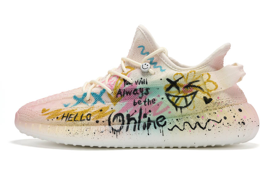 Adidas Adidas YEEZY BOOST 350 V2 Fabric Abrasion Resistant Low top Casual Shoes Unisex White