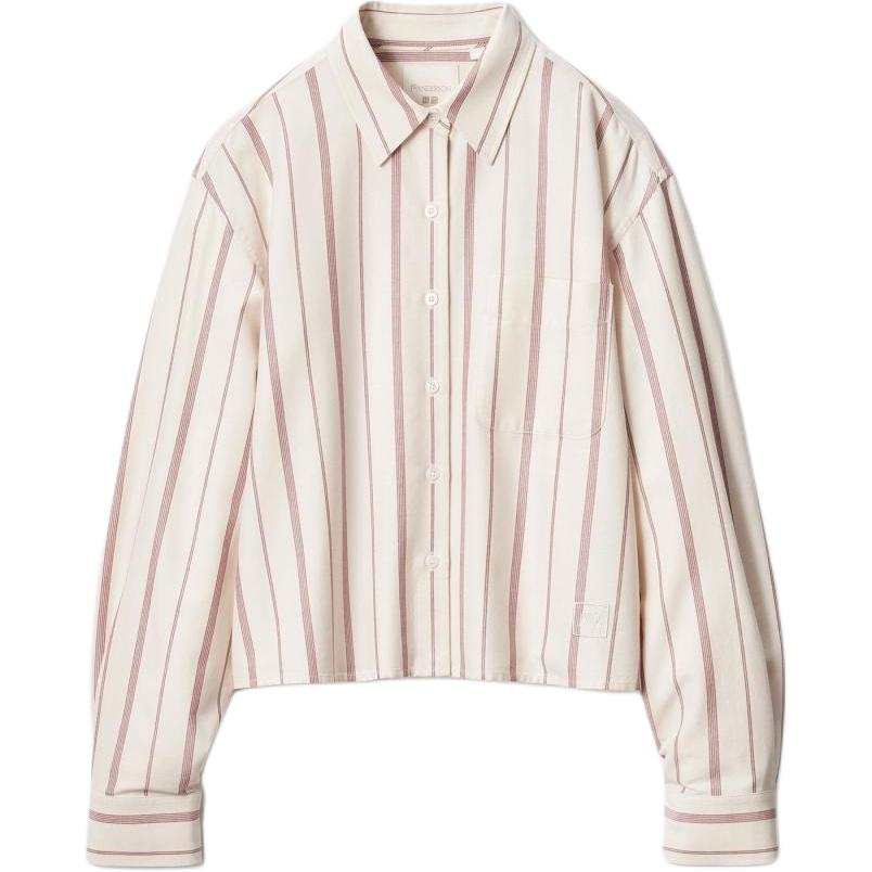 UNIQLO Shirts Unisex Light Beige Lapel Moderate