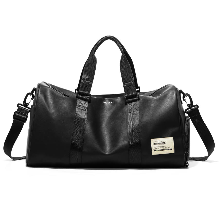 RIOREX Pu Gym Bag, Crossbody Bag Unisex Black
