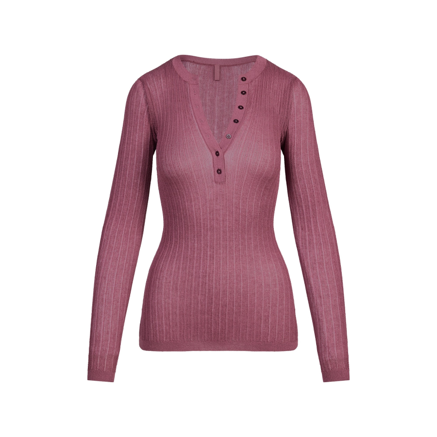 Skims T Shirts Women's Beet Color Crew Neck Thin