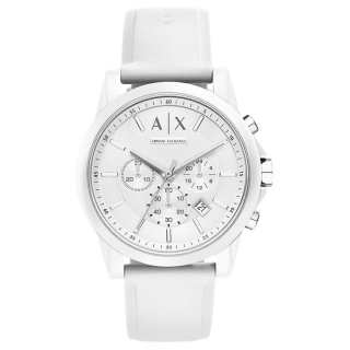 ARMANI EXCHANGEAE Wrist Watches Quartz Movement Silicone Strap White Dial Men's Watches