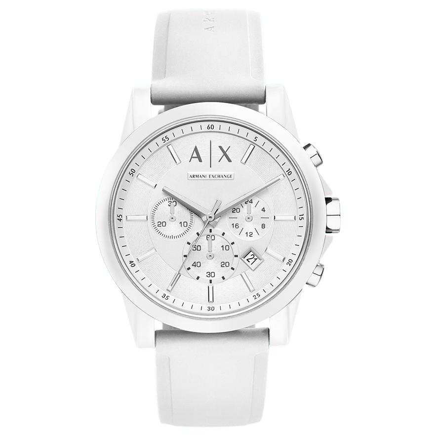 ARMANI EXCHANGE ARMANI EXCHANGEAE Wrist Watches Quartz Movement Silicone Strap White Dial Men's Watches