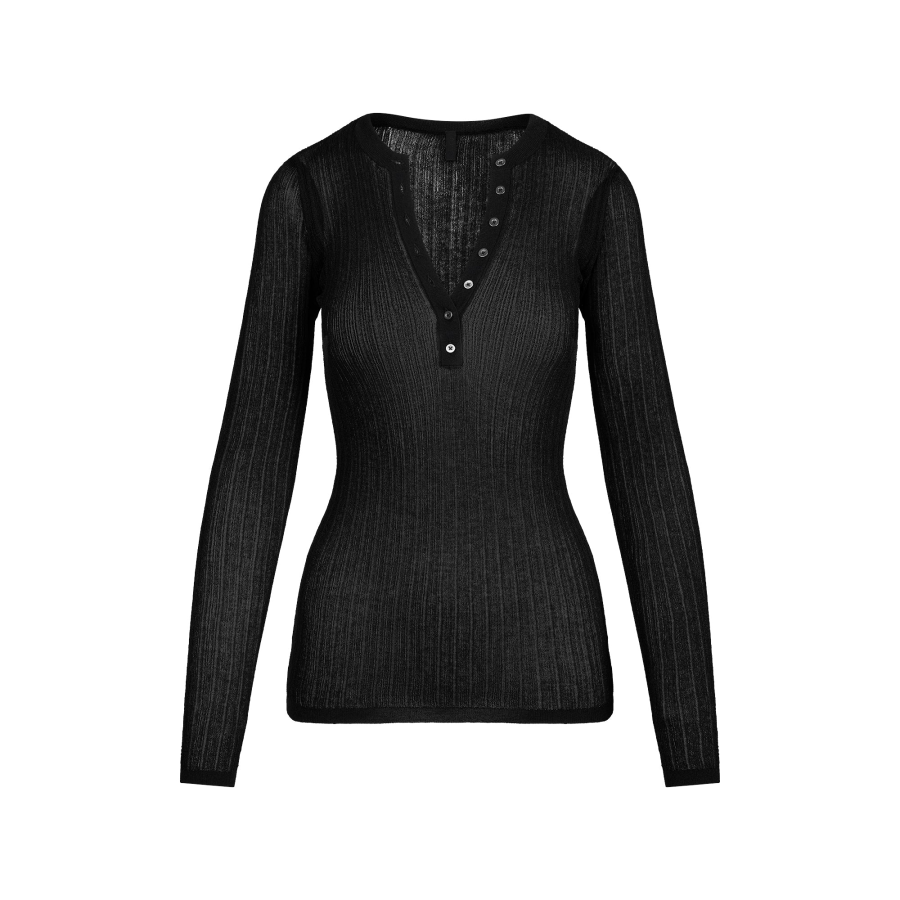 Skims T Shirts Women's Onyx/Onyx Crew Neck Thin