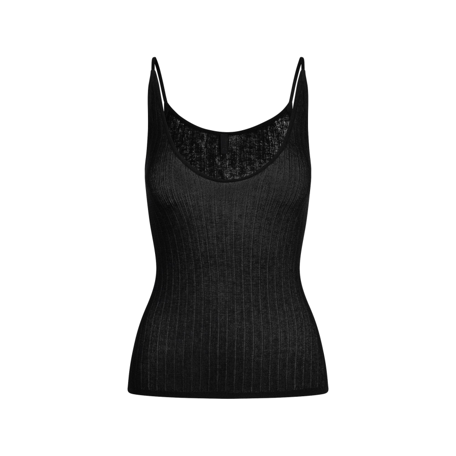 Skims Tank Tops Women's Onyx/Onyx Crew Neck Other