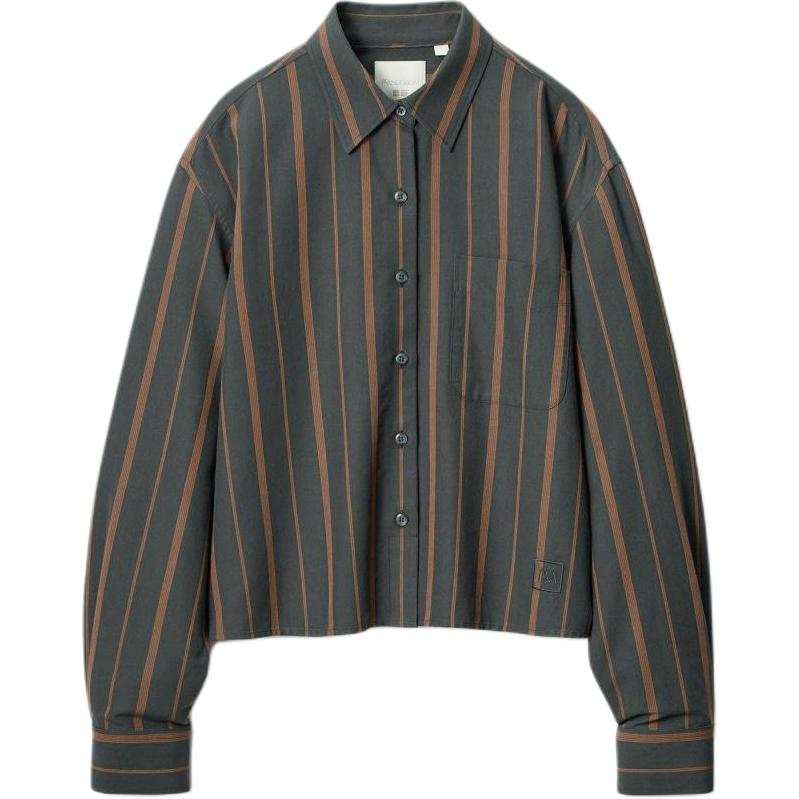 UNIQLO Shirts Unisex Dark Gray Lapel Moderate