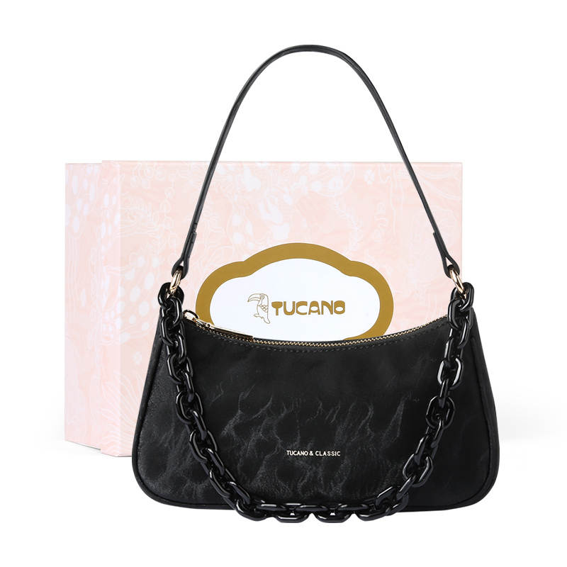 TUCANO PU With Leather Shoulder Bag Women's Hepburn Black