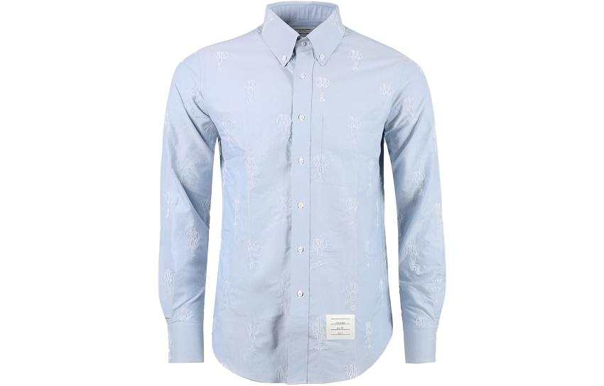 THOM BROWNE THOM BROWNE Shirts Men's Blue Pointed Collar Moderate Other