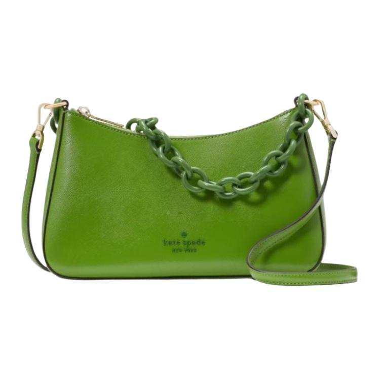 Kate Spade Saffiano Leather Portable Crossbody Bag, Shoulder Bag Regular Women's Turtle Green