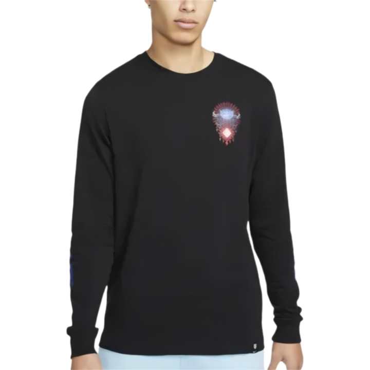 Nike Nike T Shirts Men's Black Crew Neck Moderate Straight Fit
