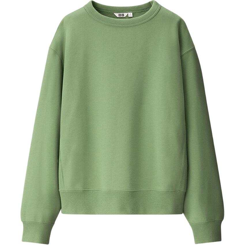 UNIQLO Sweatshirts Unisex Grass Green Crew Neck Moderate