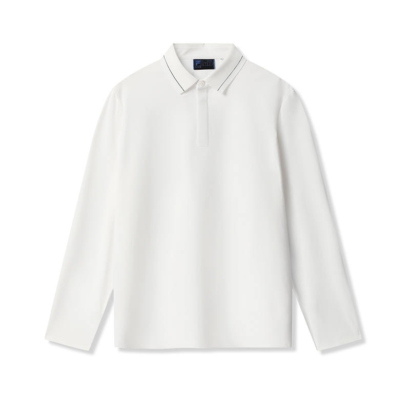 FILA Polo Shirts Men's Standard White Polo Collar Moderate Straight Fit
