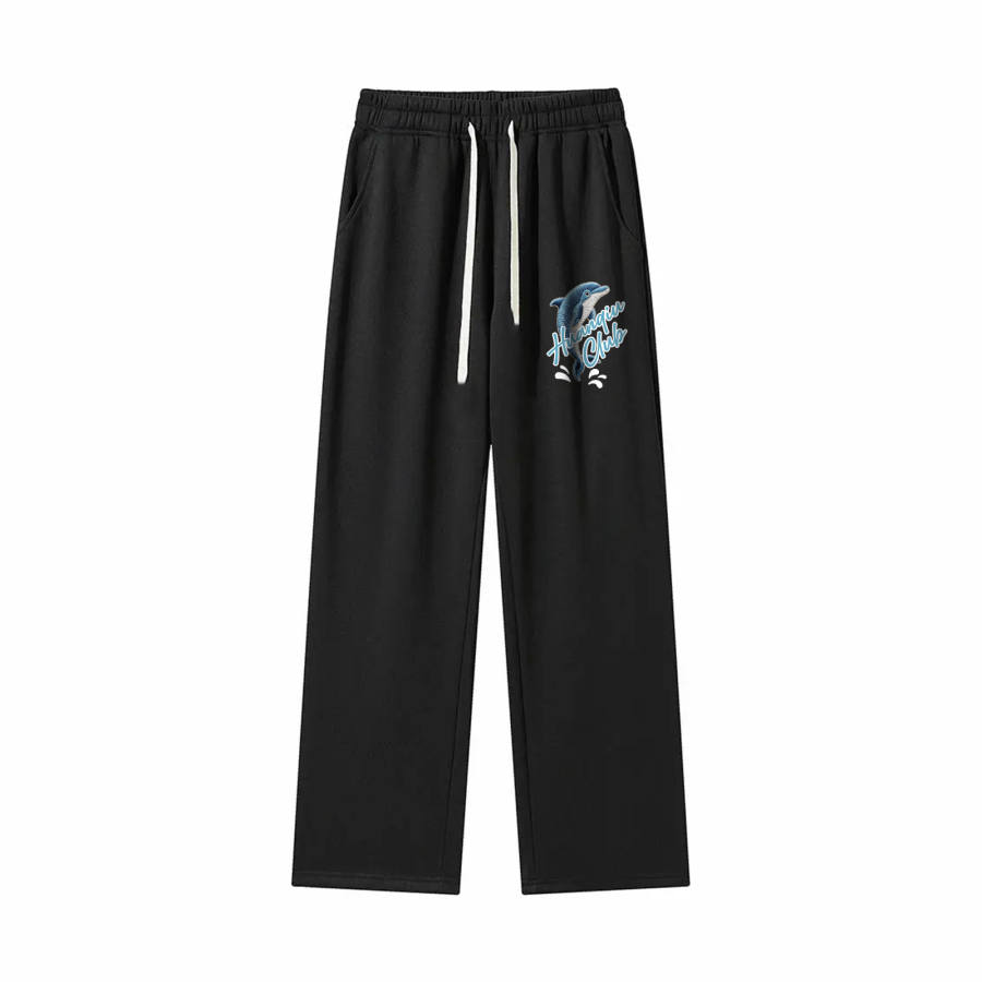 HUANQIU Casual Pants Unisex Moderate Straight Fit Pants