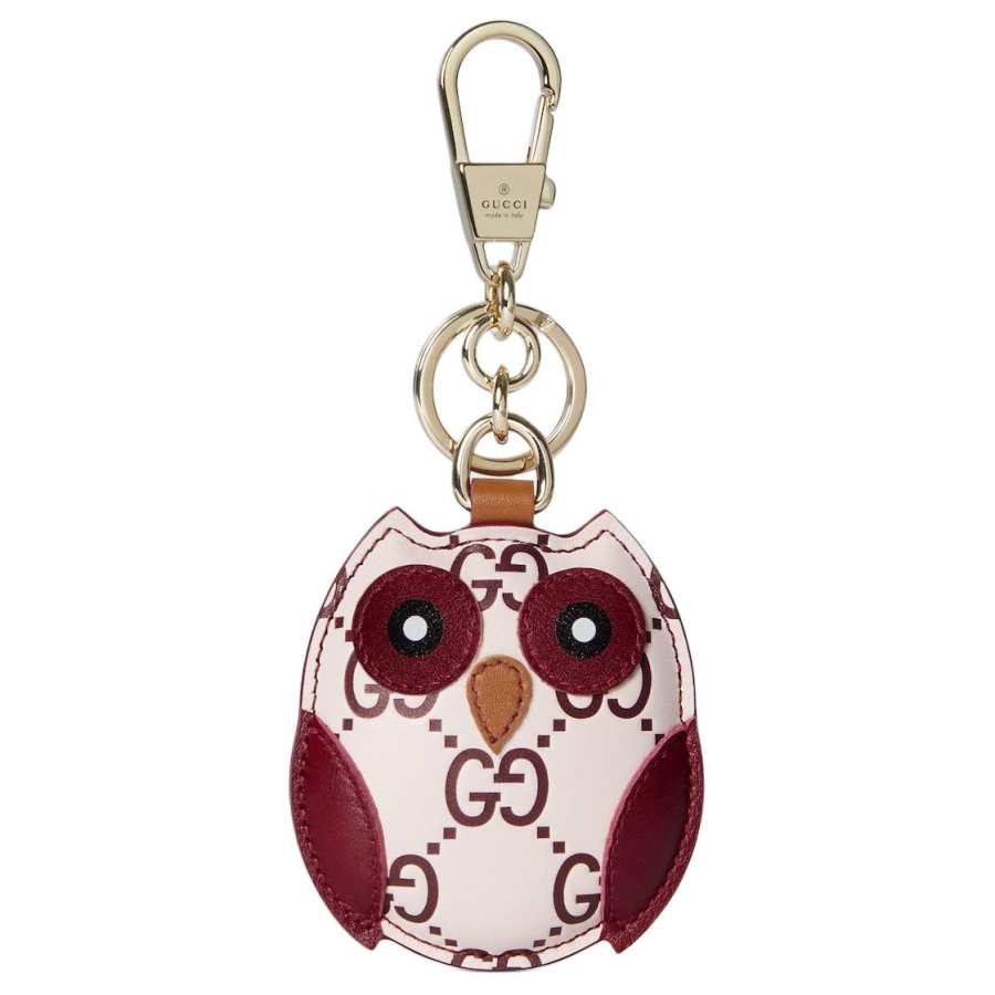 GUCCI Leather Bag Charm Bag Merch Women's Pink & Red
