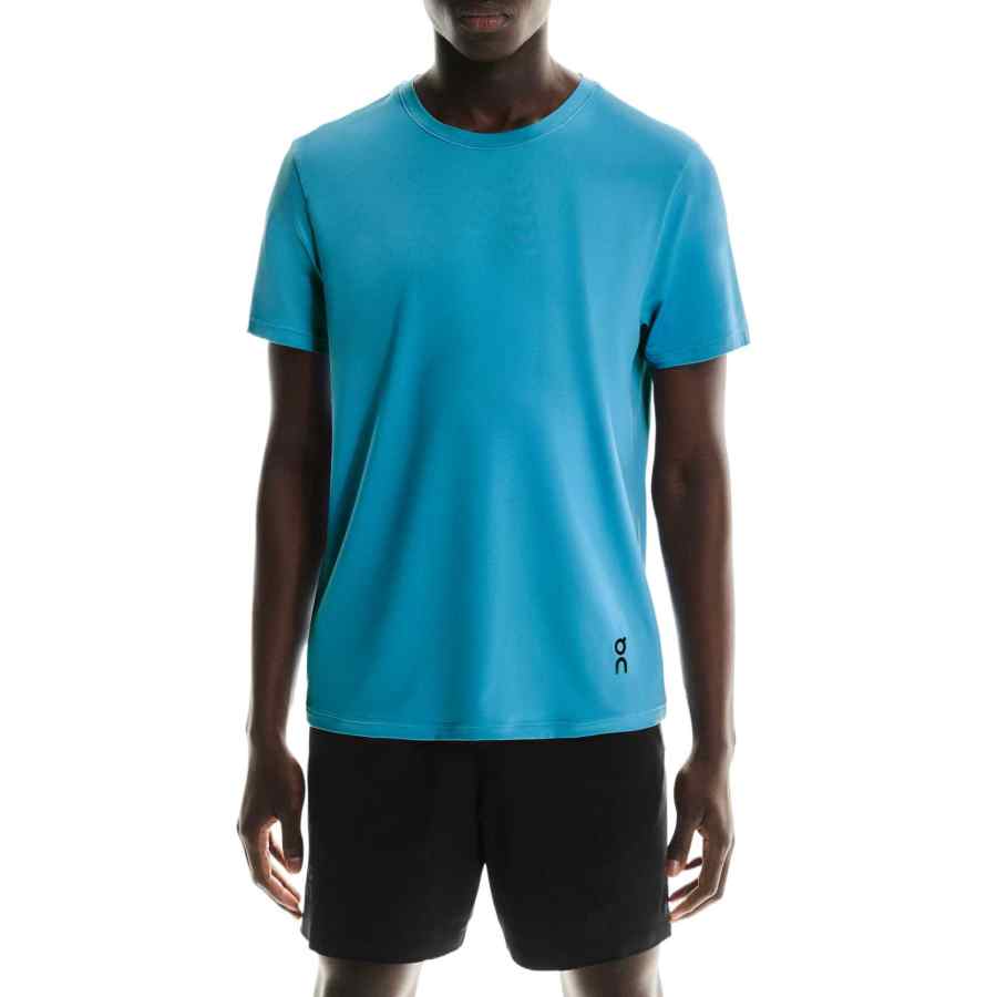 On On Studio T Shirts Men's Blue Crew Neck Moderate Straight Fit