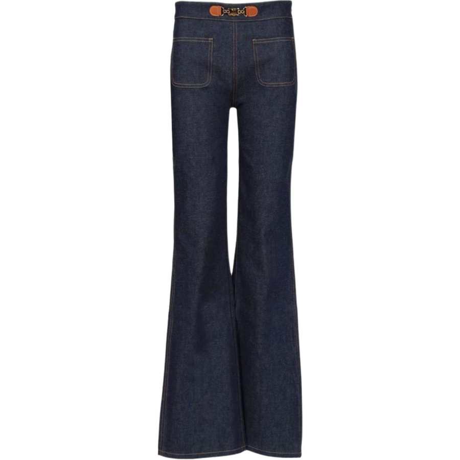 CELINE CELINE Francoise Logo Plaque Flared Jeans