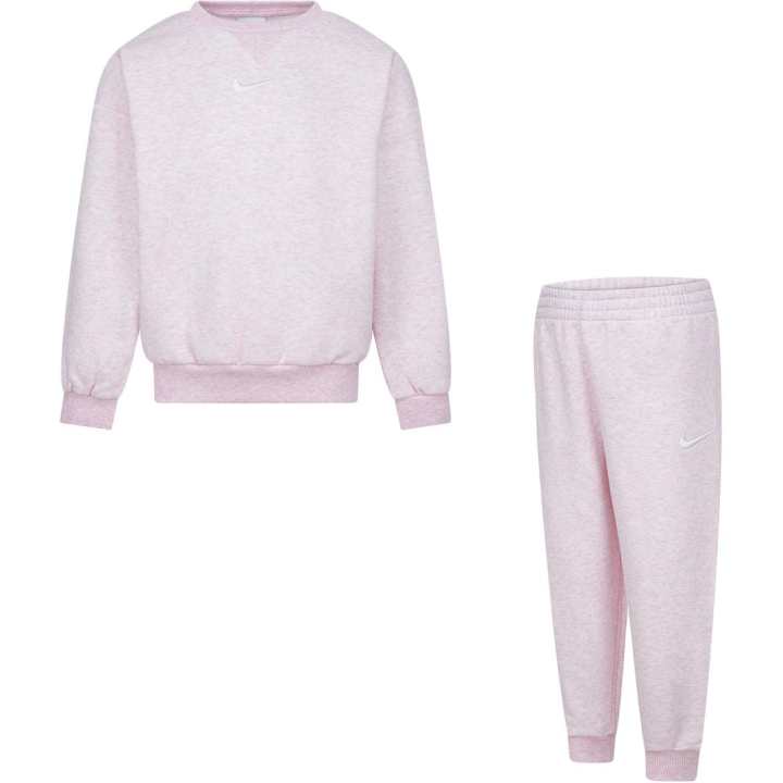 Nike Nike Solid Color Logo Crew Neck Length Sleeve Elastic Cuff Casual Sportswear Kids'