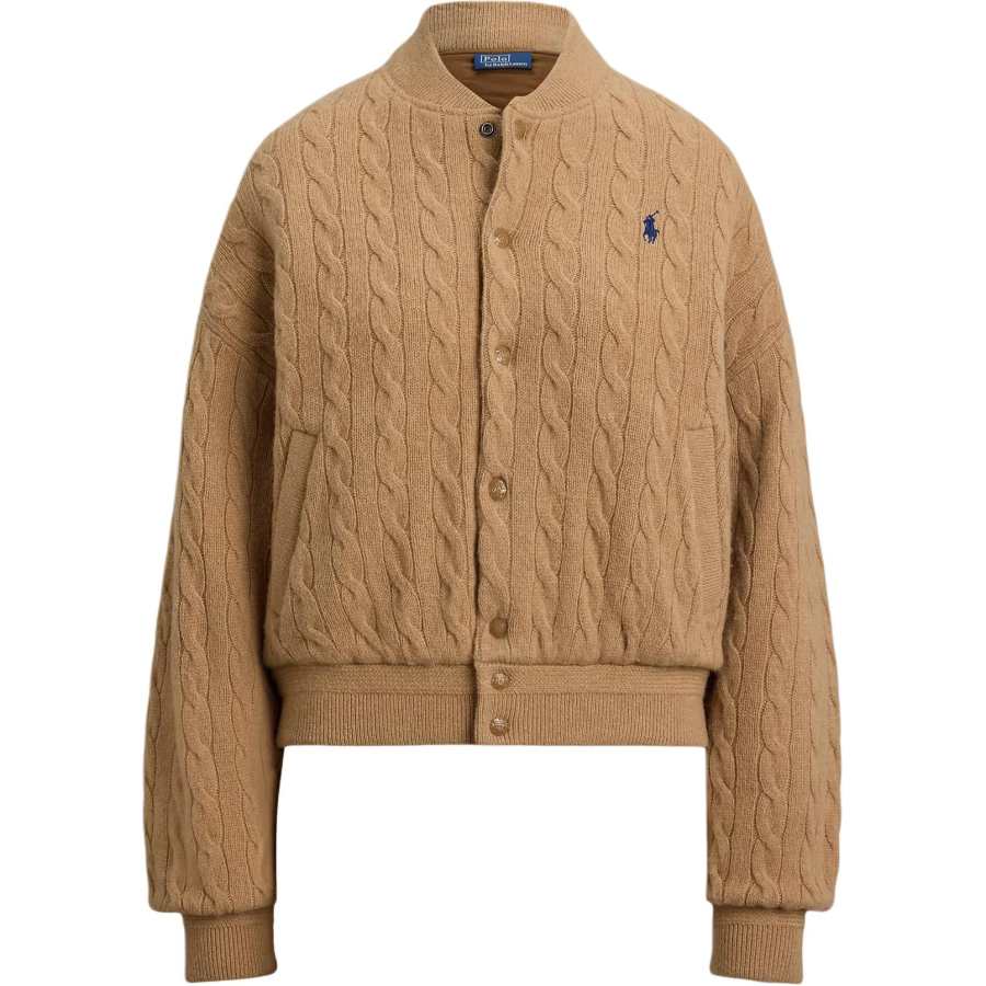 Polo Ralph Lauren Cable Knit Pony Motif Bomber Jacket