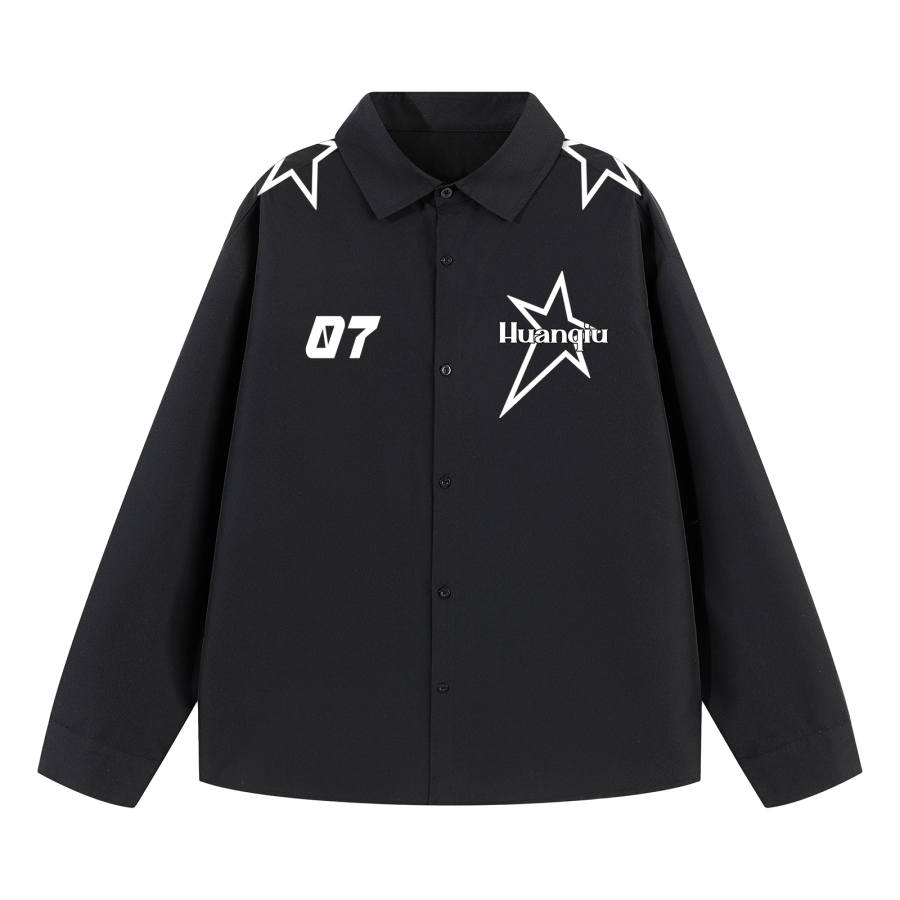 HUANQIU Shirts Unisex Lapel Moderate Shirt