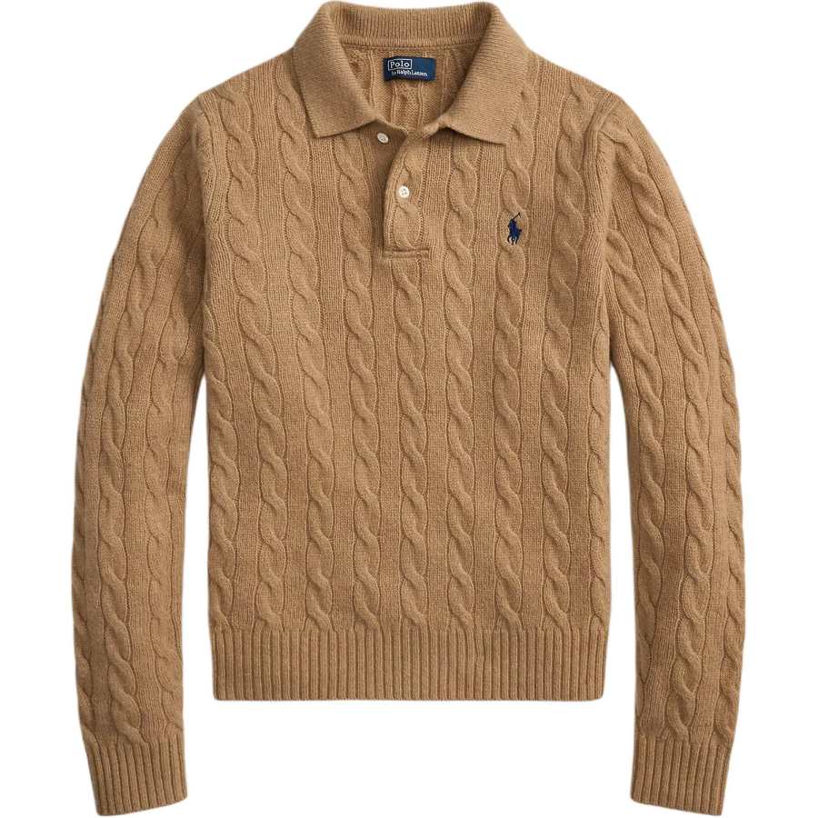 Polo Ralph Lauren Sweater Straight Fit Slim Fit Women's Camel Mixed Color