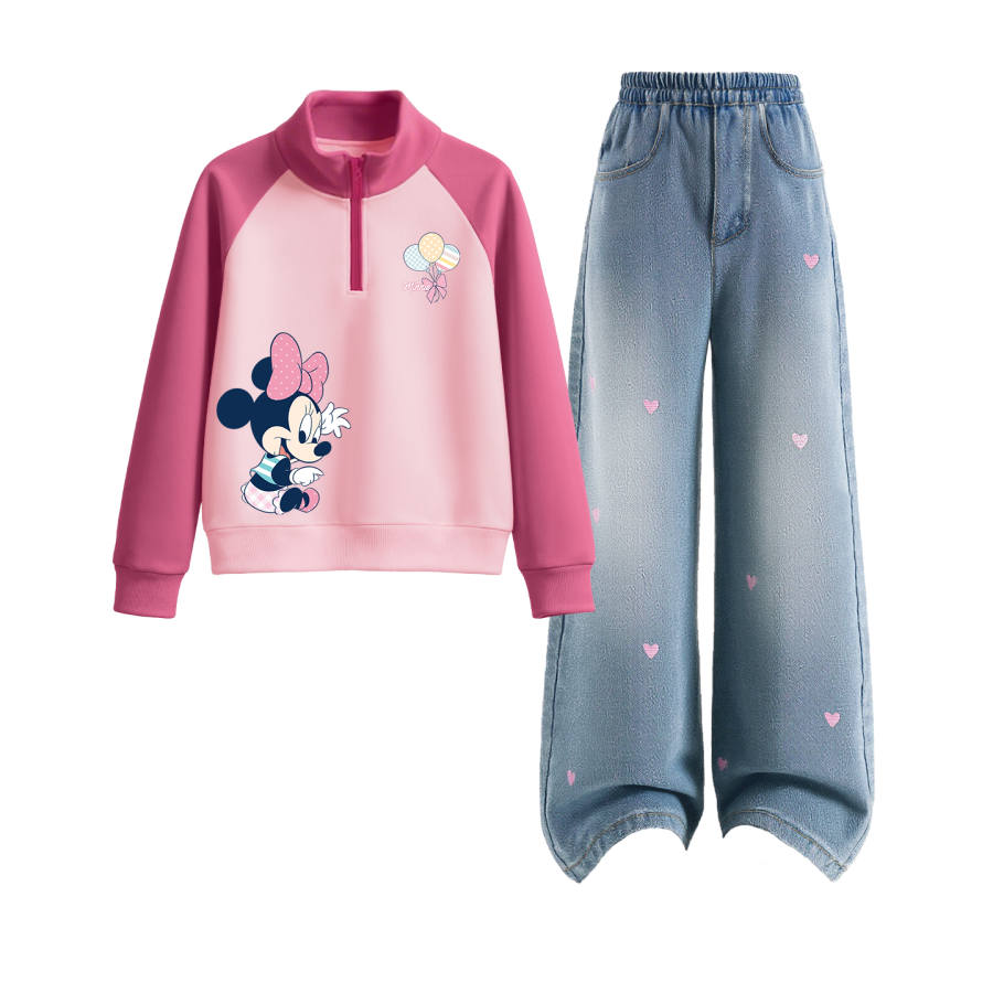 Disney Kids Casual Sportswear Stand Collar Moderate
