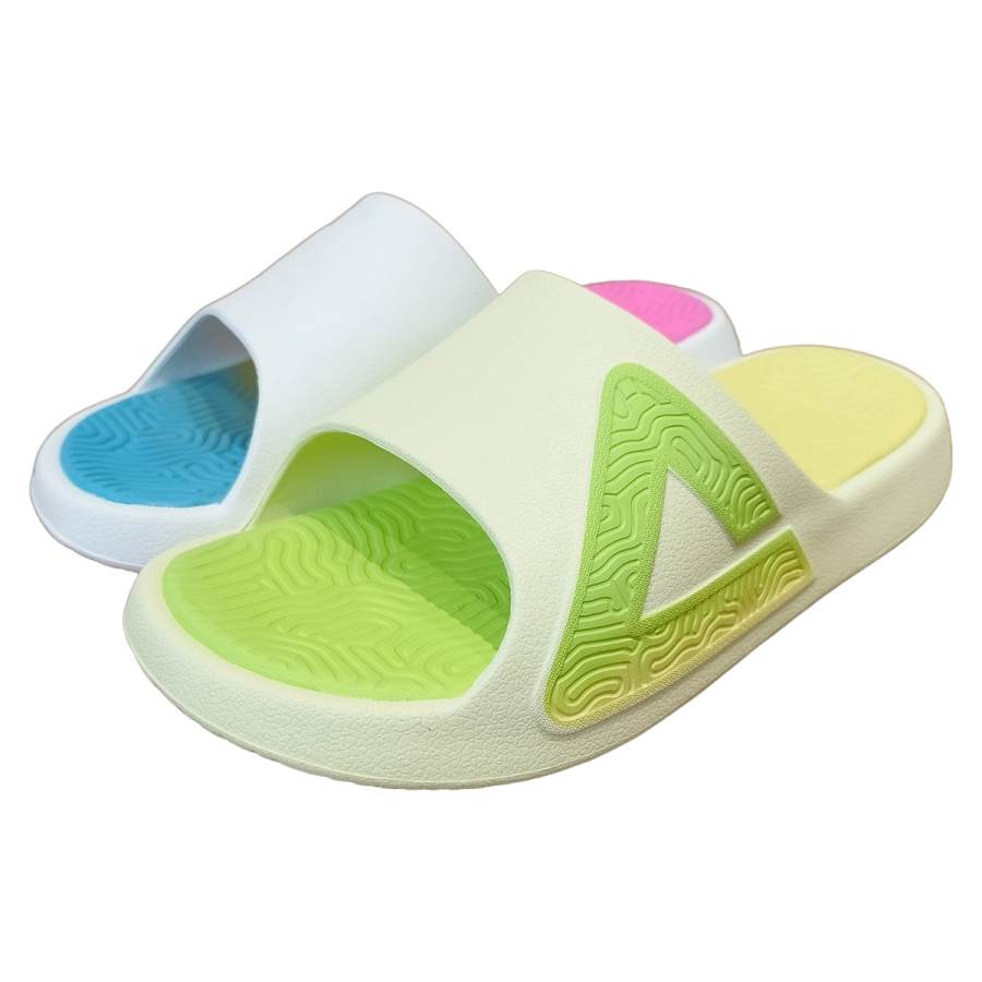 PEAK Tai Ji1.0 Slip Resistant Odor Resistant Abrasion Resistant Slide Slippers Unisex Blue Green Mismatched