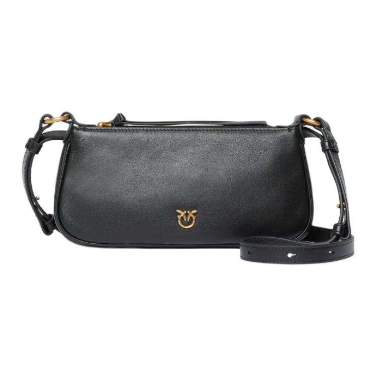 PINKO Cow Leather Shoulder Bag Mini Women's Black