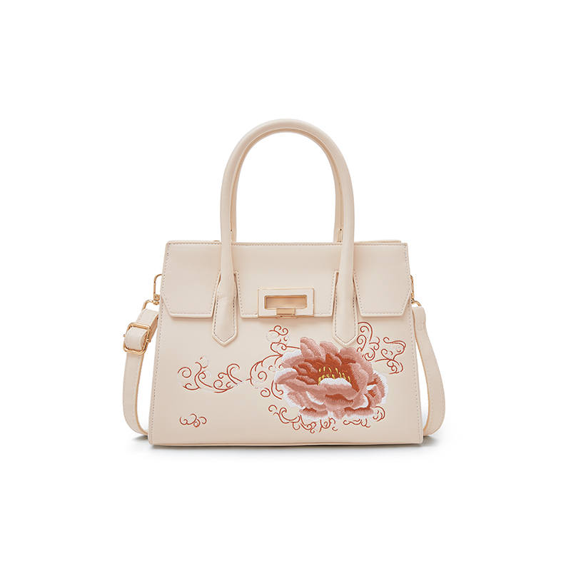LAORENTOU Synthetic Leather Shoulder Bag, Crossbody Bag, Handbag Regular Women's Peony All White