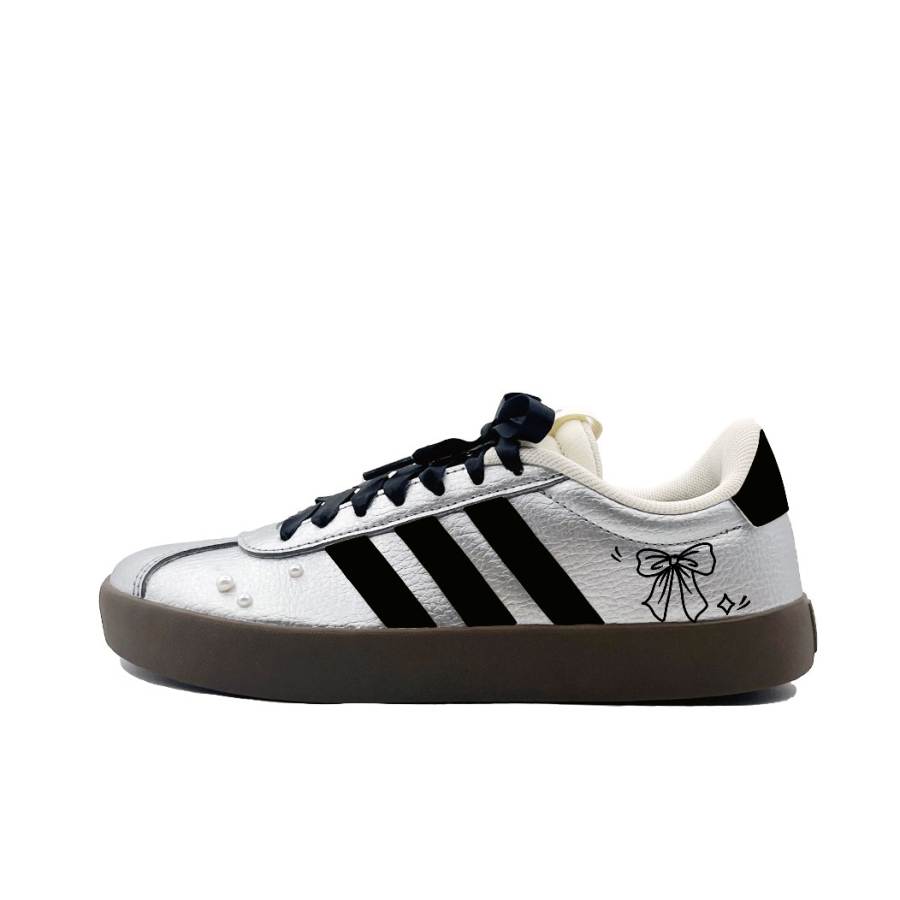 Adidas Adidas VL COURT 3.0 Big Gray Wolf's Bowknot Low top German Army Trainers Unisex Silver
