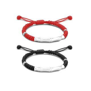AOSITANTING 925 Sterling Silver 999 Wax Rope Bracelets Men's