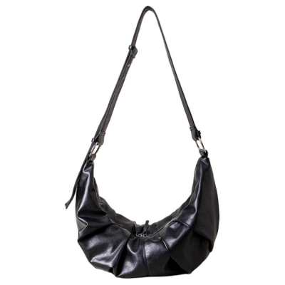 SHIZIYOUA Microfiber Synthetic Leather Crossbody Bag, Shoulder Bag Large Unisex Black