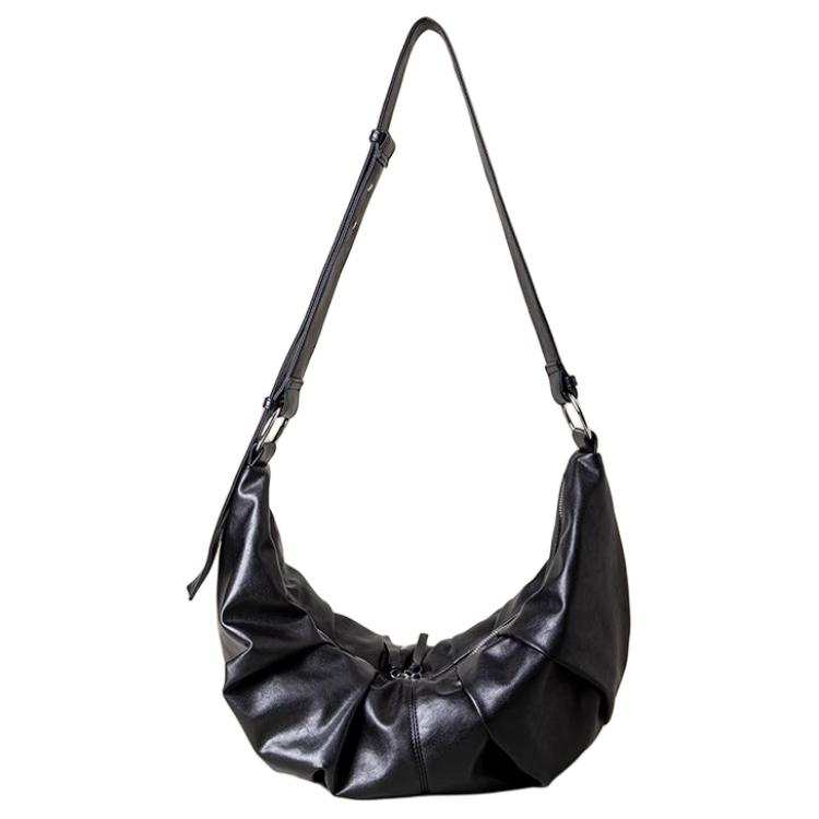 SHIZIYOUA Microfiber Synthetic Leather Crossbody Bag, Shoulder Bag Large Unisex Black