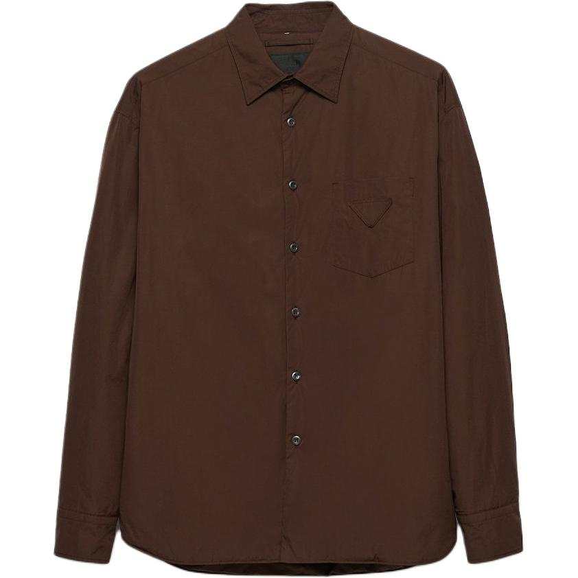 PRADA PRADA Shirts Men's Ebony Lapel Moderate
