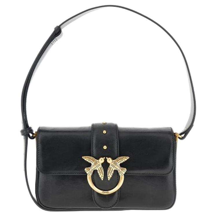 PINKO Leather Shoulder Bag Women's Black