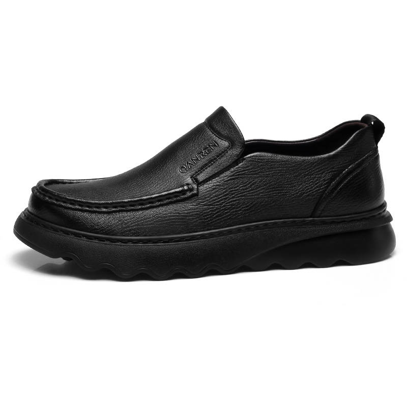 QIANGREN 3515 Casual Leather Shoes Men's Black
