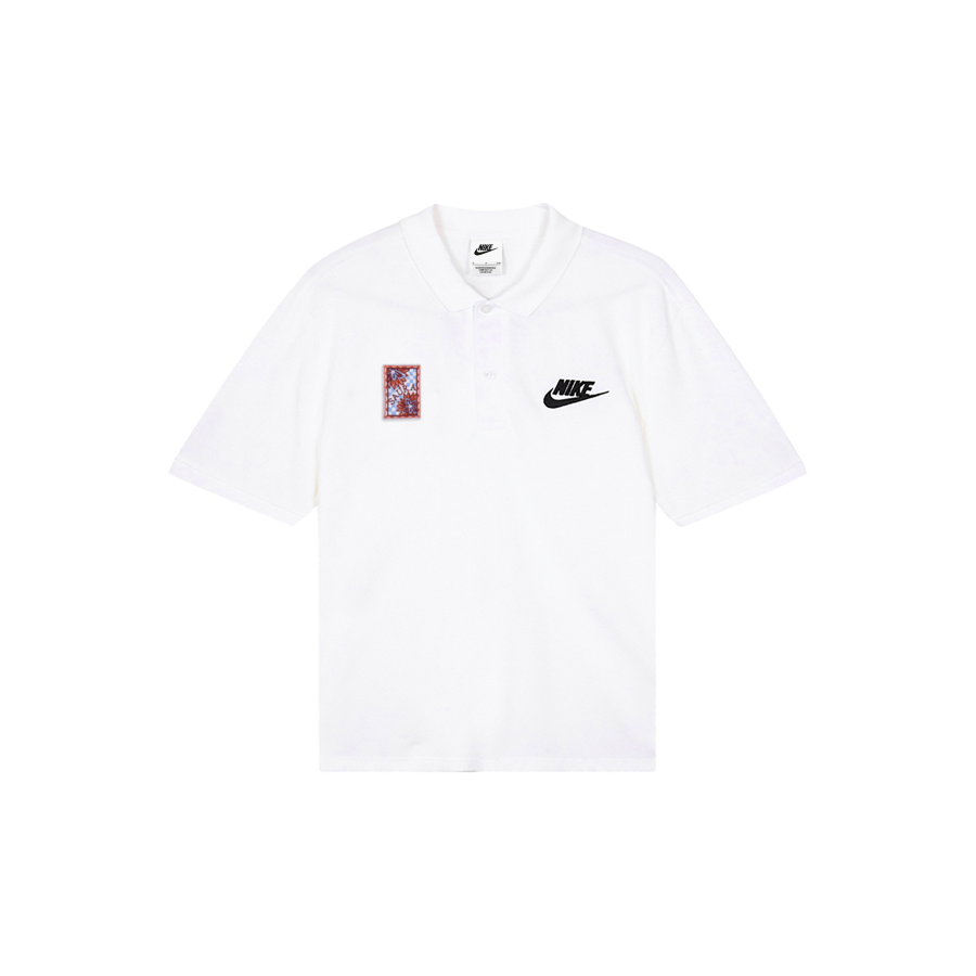 Nike Nike Polo Shirts Men's White Polo Collar Moderate Straight Fit