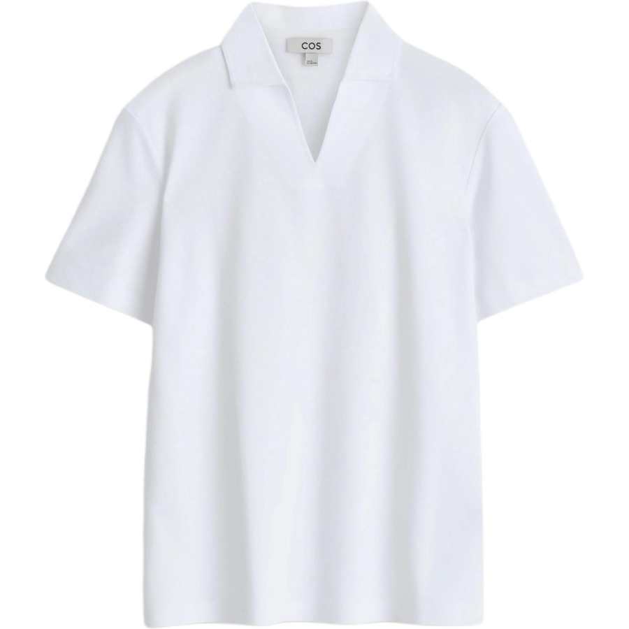 COS COS Polo Shirts Men's White Lapel Moderate