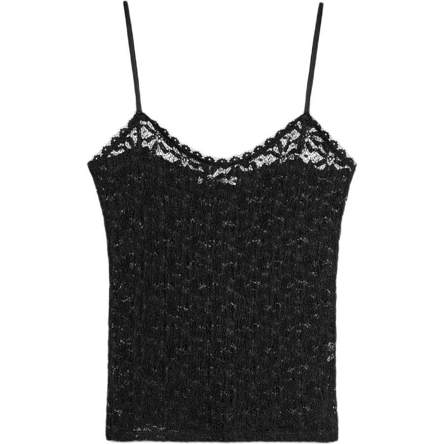 ZARA Camisoles Women's Black Crew Neck Thin Other