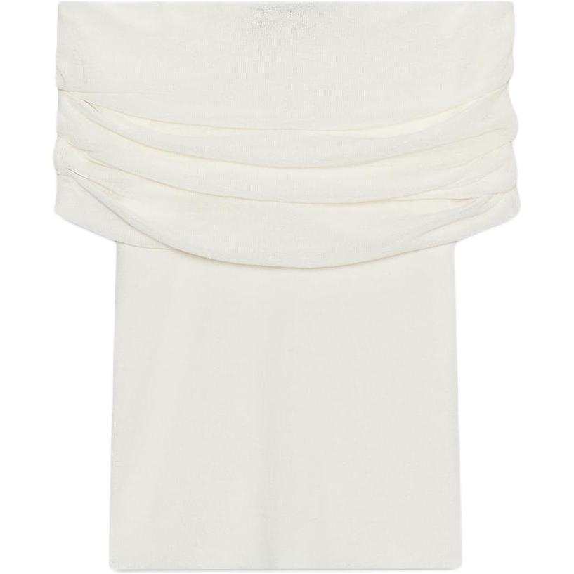 ZARA T Shirts Women's White Boat Neck Moderate