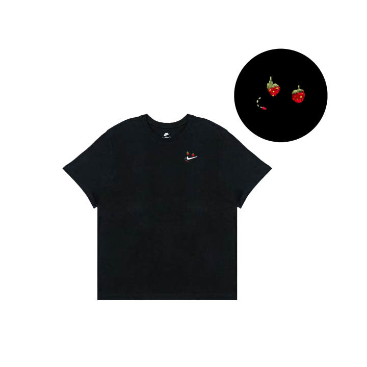 Nike Nike Sportswear T Shirts Men's Black Crew Neck Moderate Straight Fit