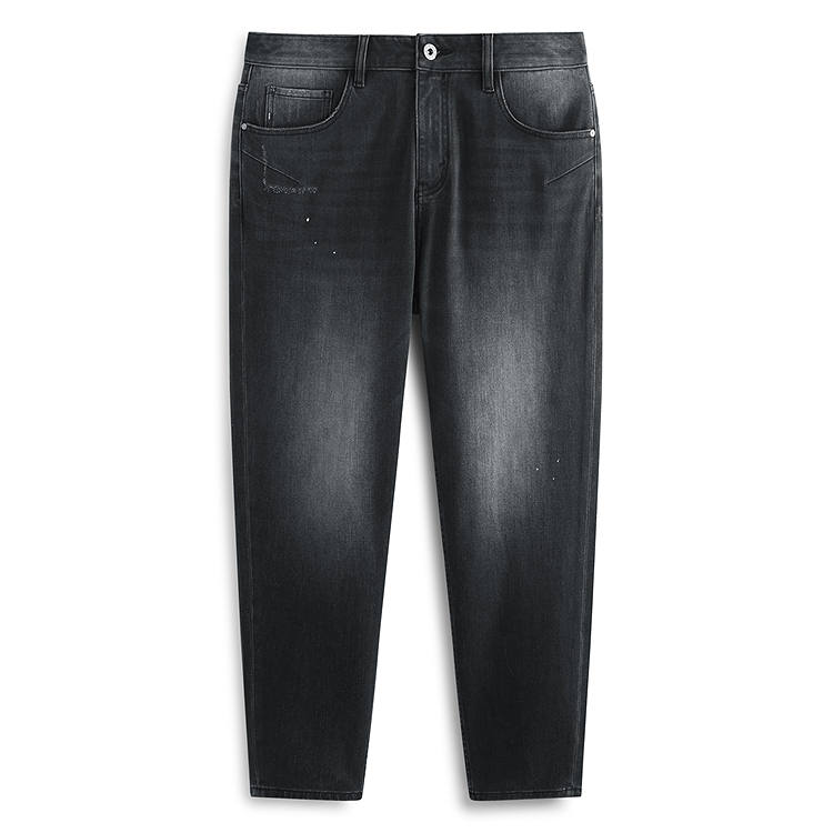 PEACEBIRD MEN Jeans Men's Denim Dark Gray, Batch 1 Tapered Pants
