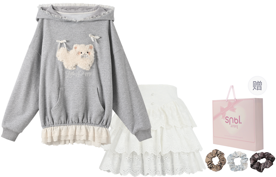 SNBL Two Piece Skirt Sets Women's Hooded Moderate