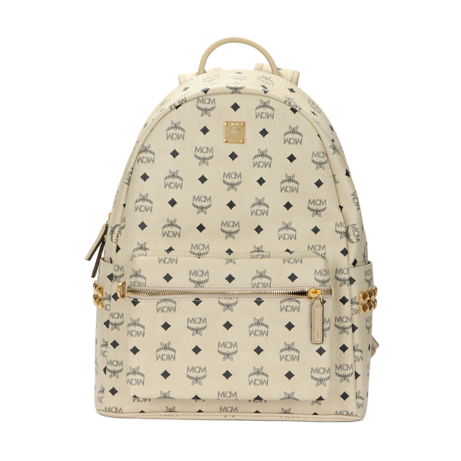 MCM MCM Stark Coated Canvas Backpack Unisex Beige