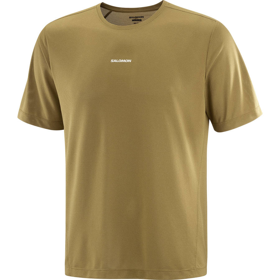 SALOMON T Shirts Men's Olive Green Crew Neck Moderate