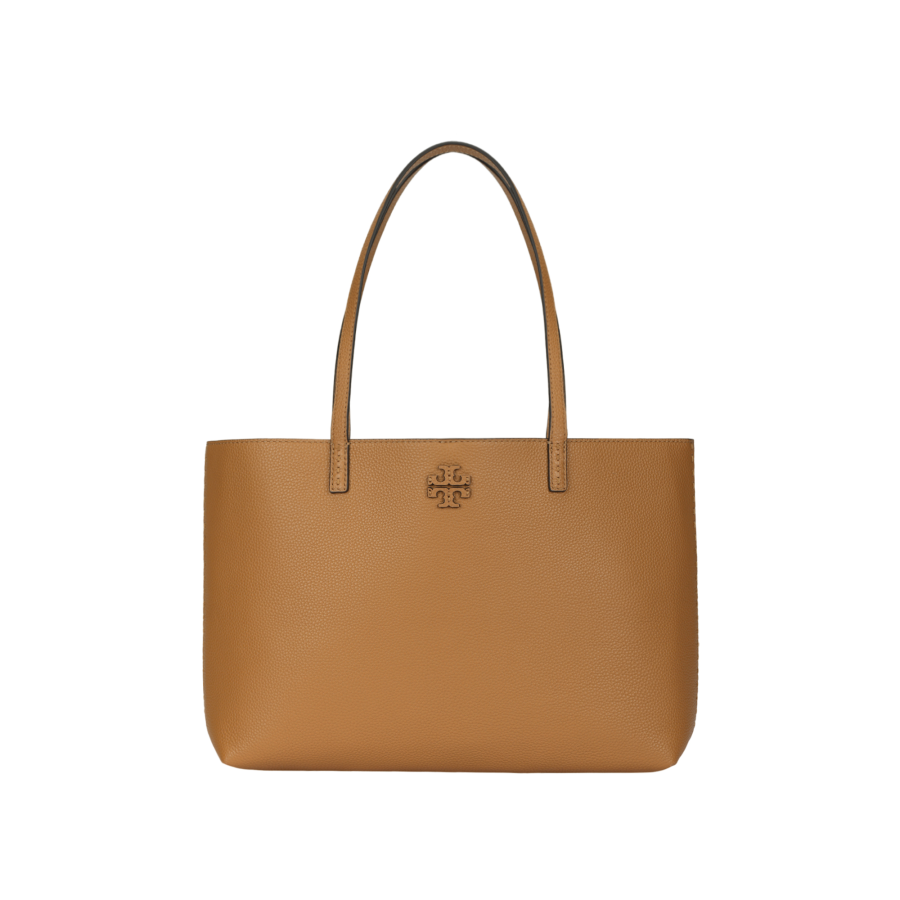 TORY BURCH McGraw Cow Leather Tote Bag, Shopping Bag, Handbag, Shoulder Bag Small Women's Tiramisu