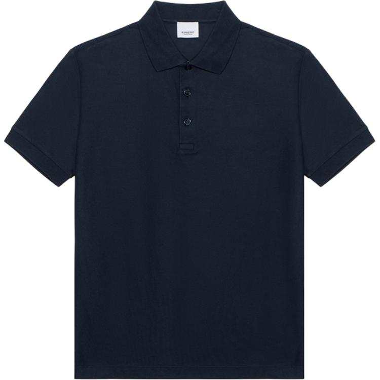Burberry Polo Shirts Men's Marine Blue Polo Collar Moderate Straight Fit