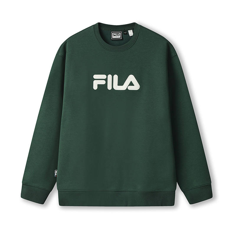 FILA ORIGINALE Pullover Fleece Lined Fashion Classic And Versatile Soft And Comfortable Thermal Loose Fit Sweatshirt